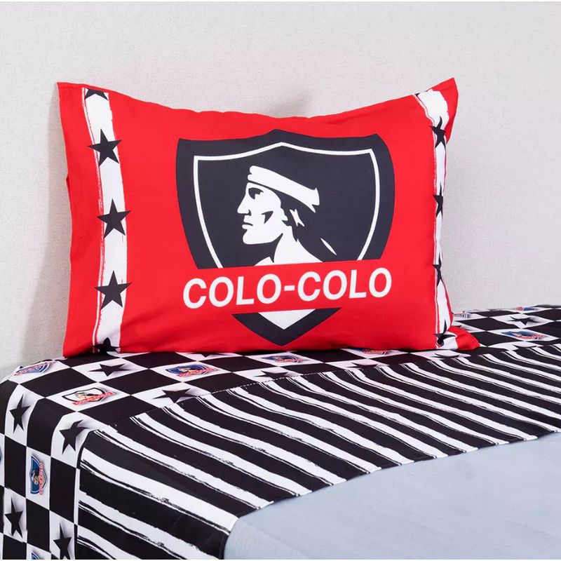 MASHINI - Sábanas Colo Colo 15 Plazas Microfibra  Mashini