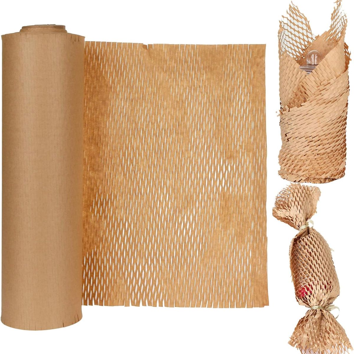 WAKESHOME - Rollo de Papel Kraft para Embalaje Panal de Abeja