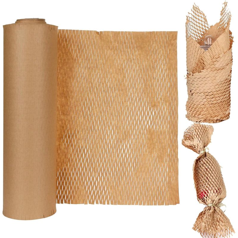 WAKESHOME - Rollo de Papel Kraft para Embalaje Panal de Abeja