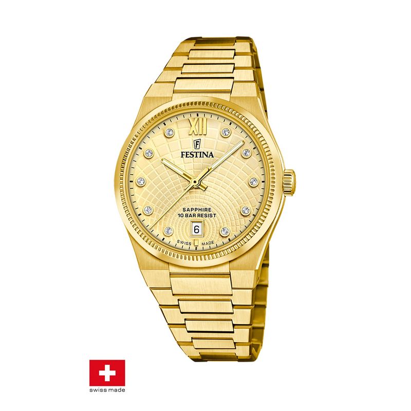 FESTINA SWISS - Reloj F20058/2 Festina Swiss Dorado Mujer Rive Collection