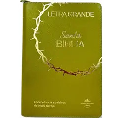 SOCIEDADES BIBLICAS UNIDAS - Biblia Reina Valera 1960 color verde letra grande 12 puntos cierre índice