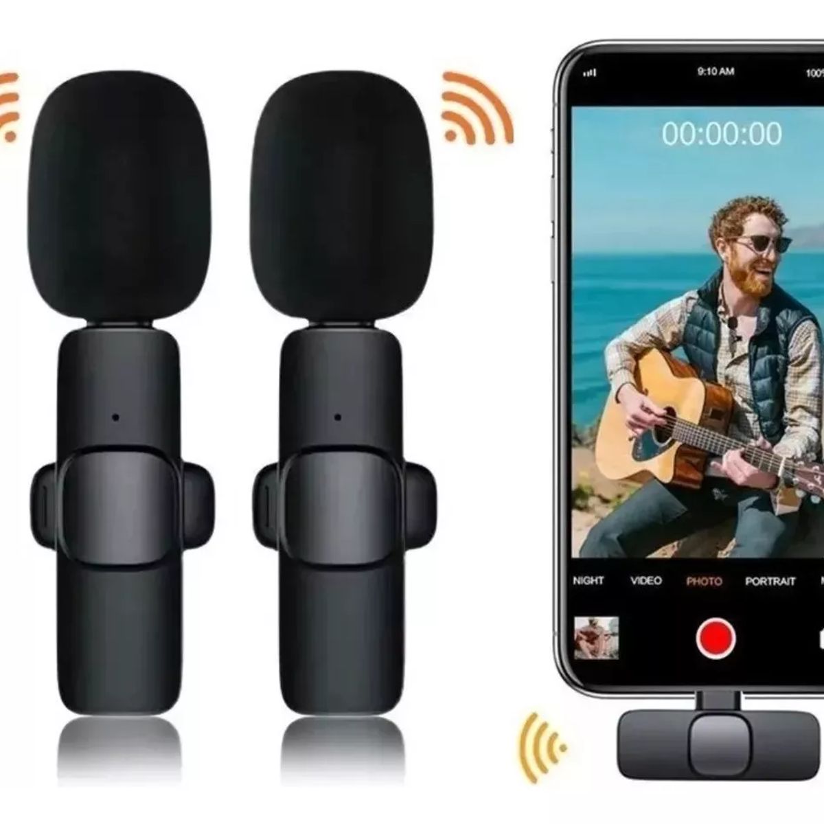 GENERICO - Kit De Micrófono Inalámbrico De Solapa K9 Para iPhone