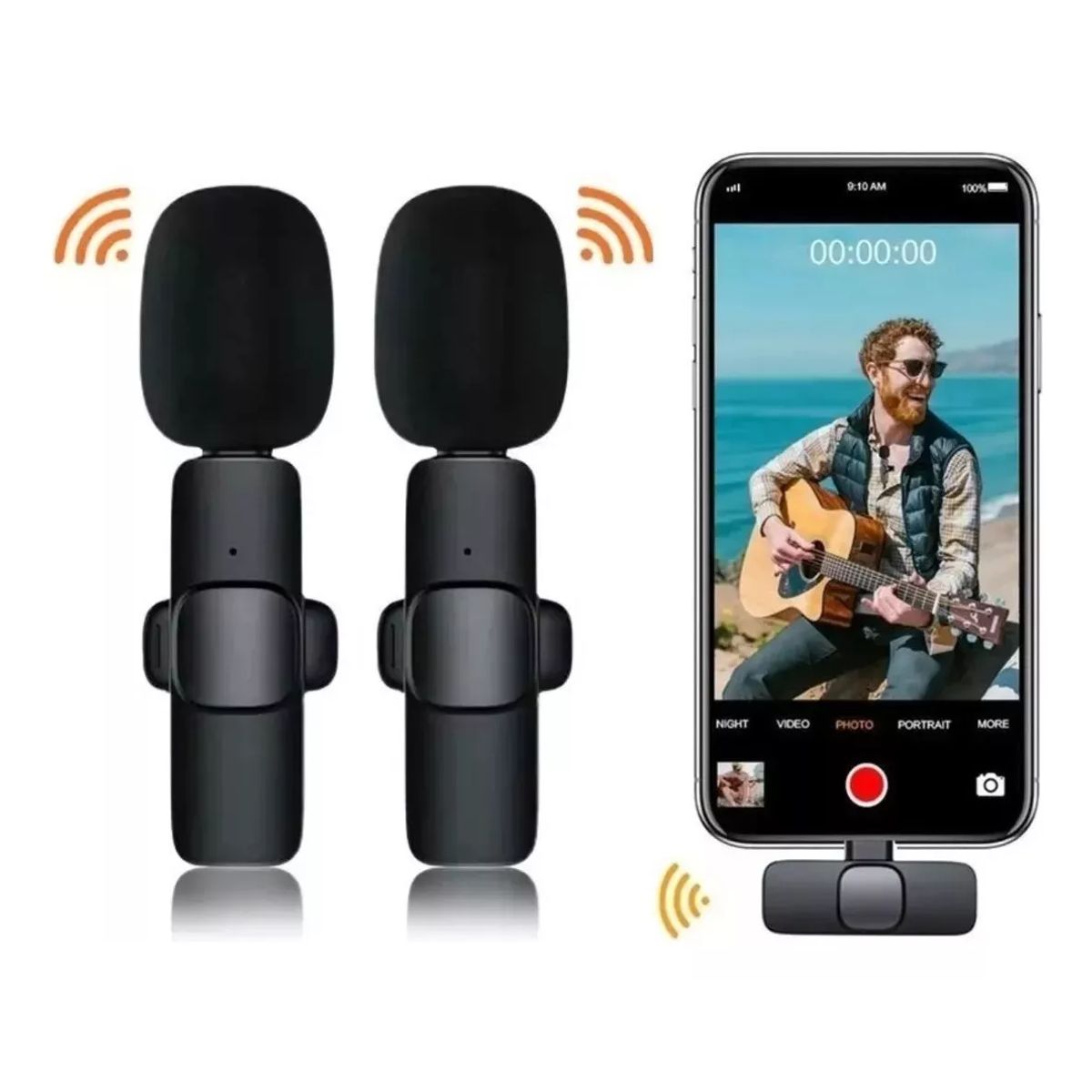 GENERICO - Kit De Micrófono Inalámbrico De Solapa K9 Para iPhone