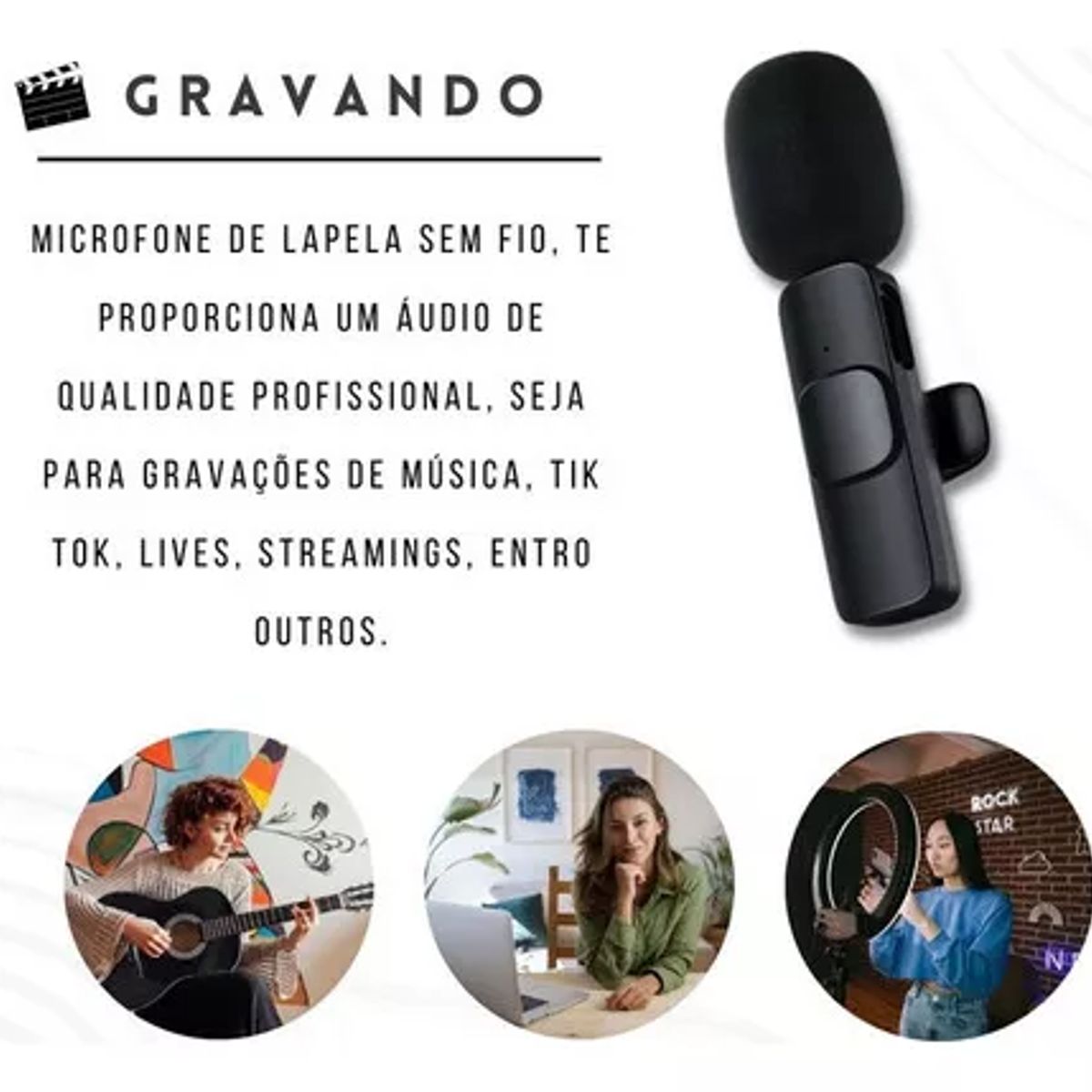 GENERICO - Kit De Micrófono Inalámbrico De Solapa K9 Para iPhone