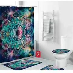 GENERICO - Set de Baño 4 Piezas Alfombrillas Cortina De Baño.