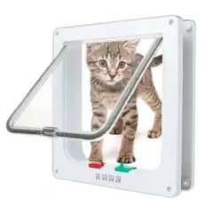 GENERICO - Puerta Mascotas Ajustable Pequeñas Ventana Transparente
