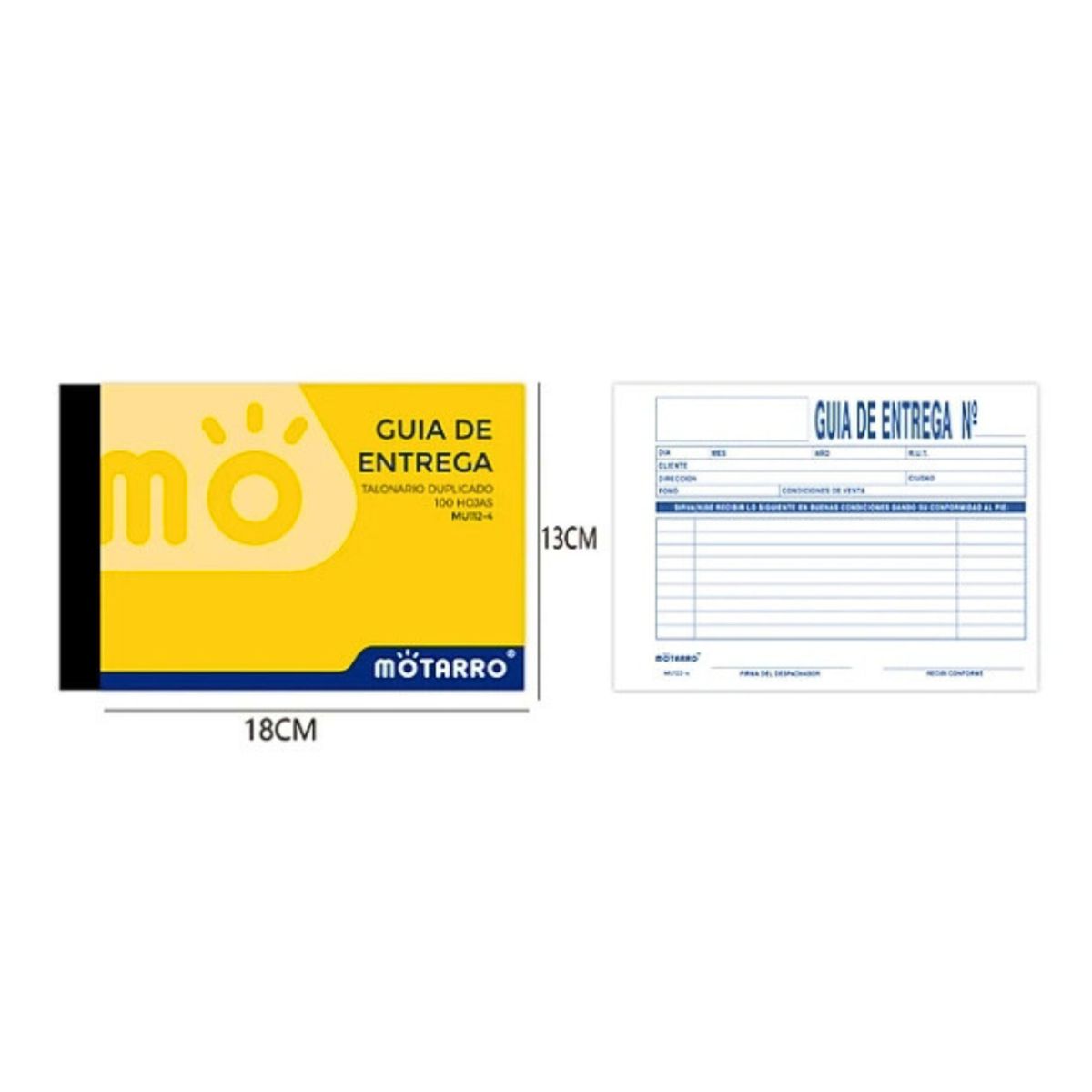 MOTARRO - Talonario Guía De Entrega Con Duplicado