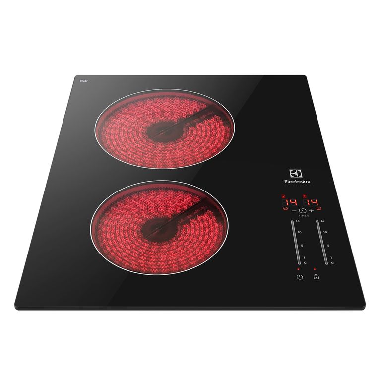 ELECTROLUX Encimera Eléctrica 2 Platos Cubierta Vitrocerámica y Panel Touch VE3ST