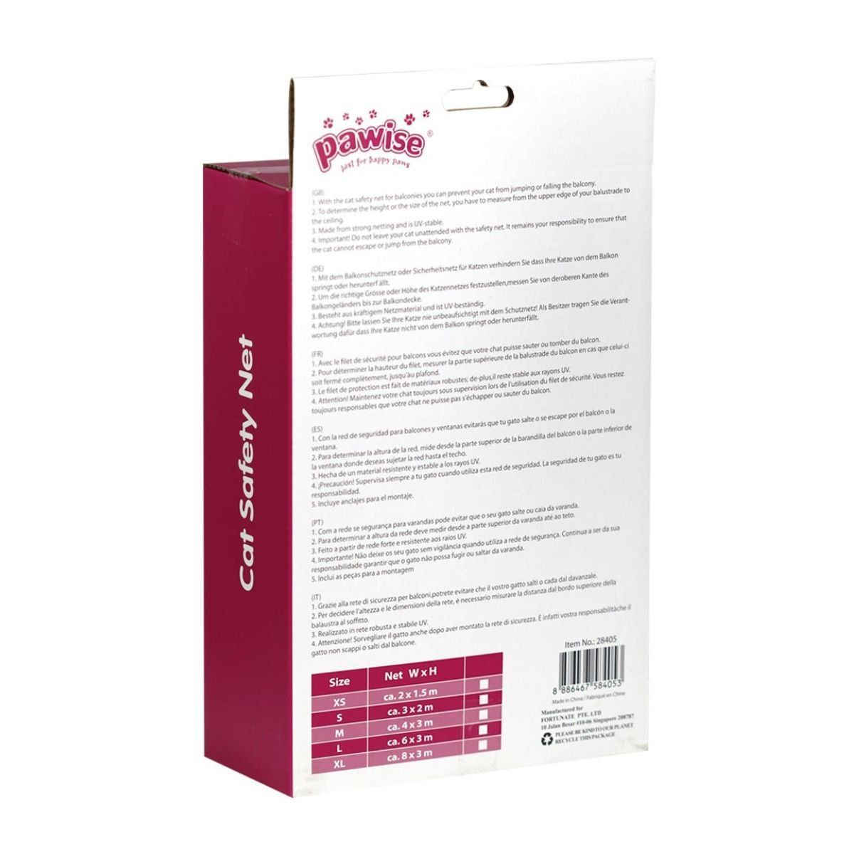 PAWISE - Pawise Malla De Seguridad Para Gatos 8x3mts Xl