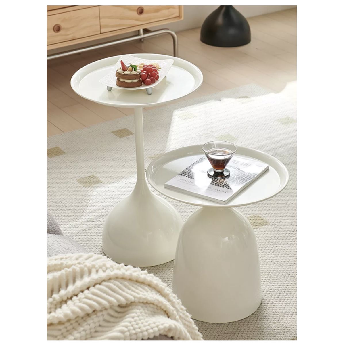 HOMER DESIGN - Juego Mesa De Centro Lateral Homer Design Redonda Acero…