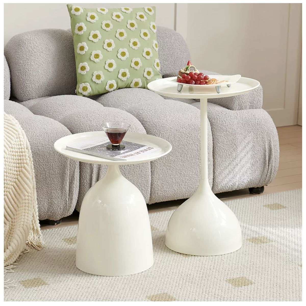 HOMER DESIGN - Juego Mesa De Centro Lateral Homer Design Redonda Acero…