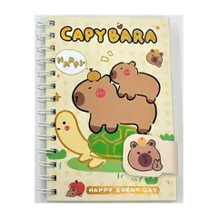 KAWAI - Libreta Con Espiral Y Broche De Capybara, 80 Hojas