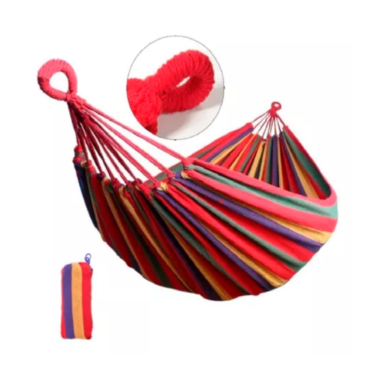 GENERICO - Hamaca 100% Algodón 1 Plaza Colgante 80 x 190cm Hasta 100kg