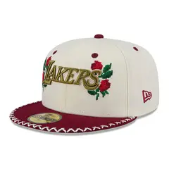 NEW ERA - Gorra 59Fifty NBA Los Angeles Lakers Novelty Stitch White