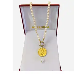 MALLORCA - COLLAR PERLAS DE 50 CMS. CON DIJE INFINITO.