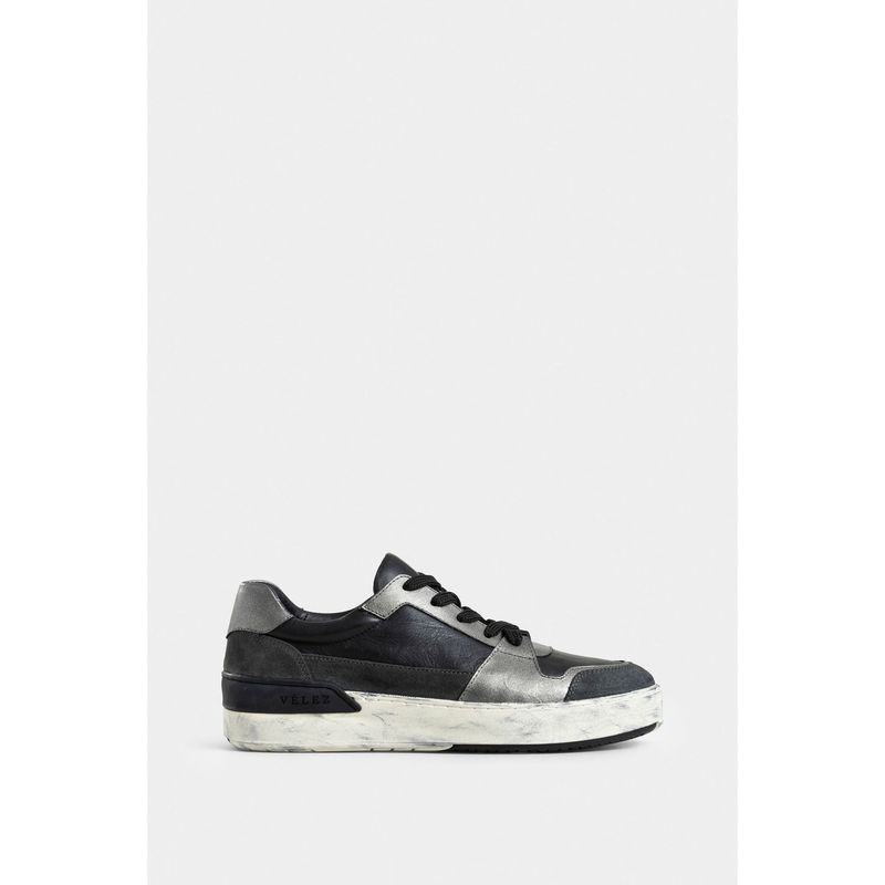 VELEZ - Vélez Tenis Caja Umbra Cuero Para Mujer Detalle Folia Negro