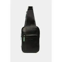 VELEZ - Vélez Cartera Bandolera Mikeno Cuero Hombre Cargadera Ajustable Negro