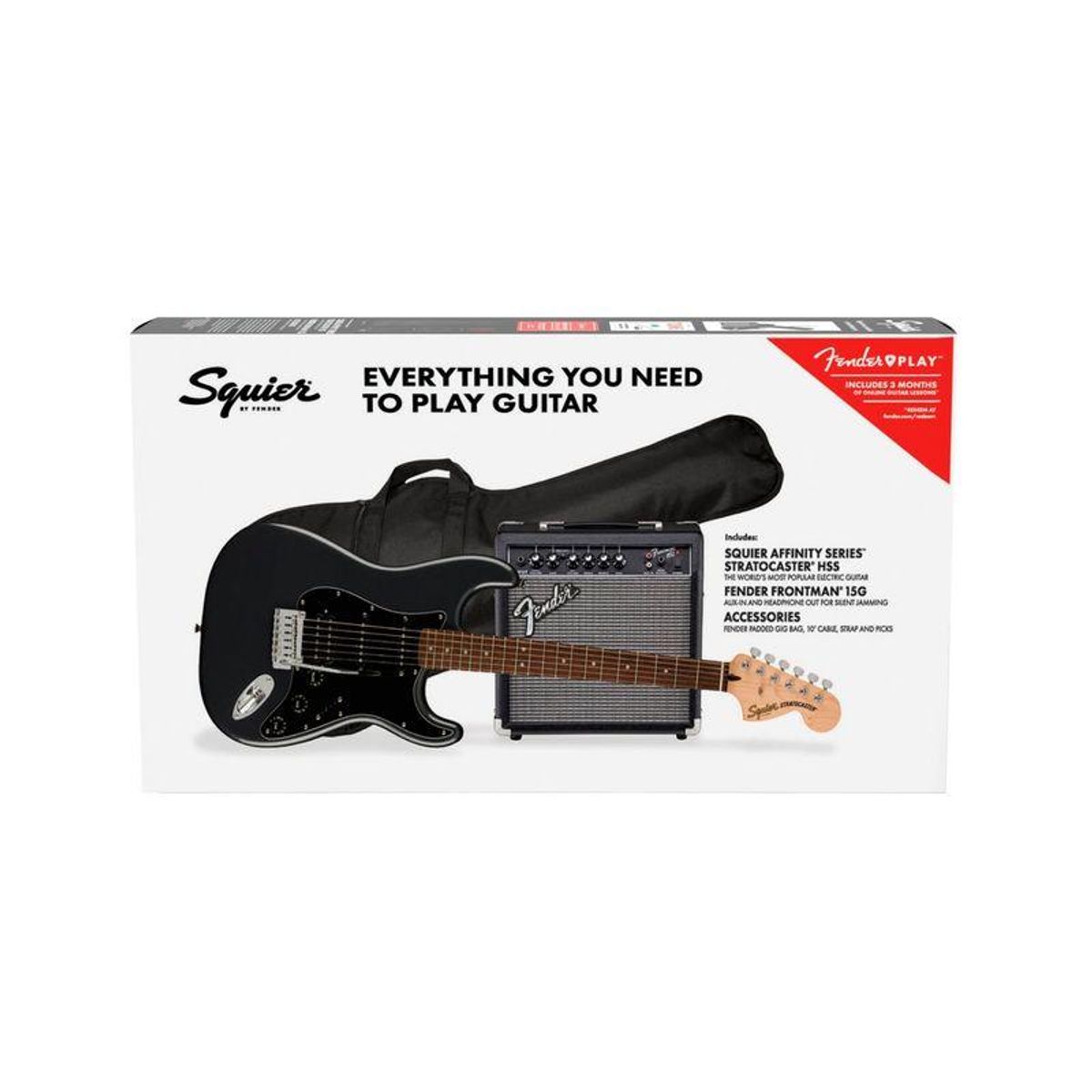 SQUIER - Pack de guitarra eléctrica Squier Affinity Stratocaster HSS