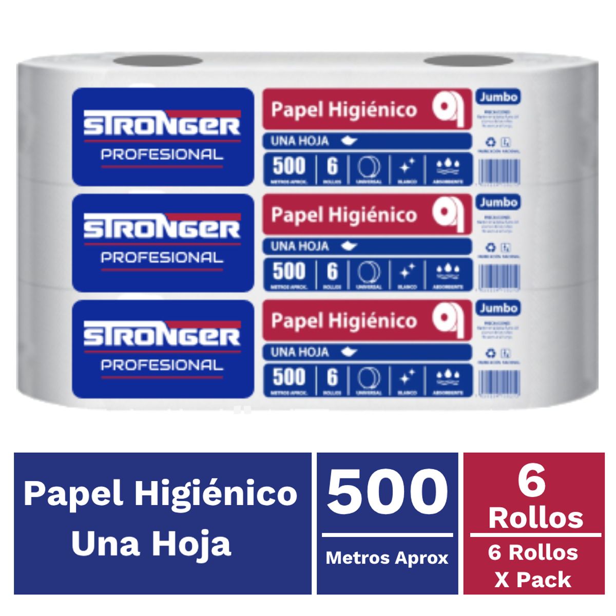 GENERICO - Papel Higiénico Industrial 500 mt x 6