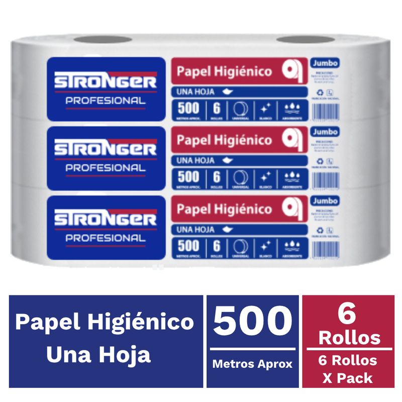 GENERICO - Papel Higiénico Industrial 500 mt x 6