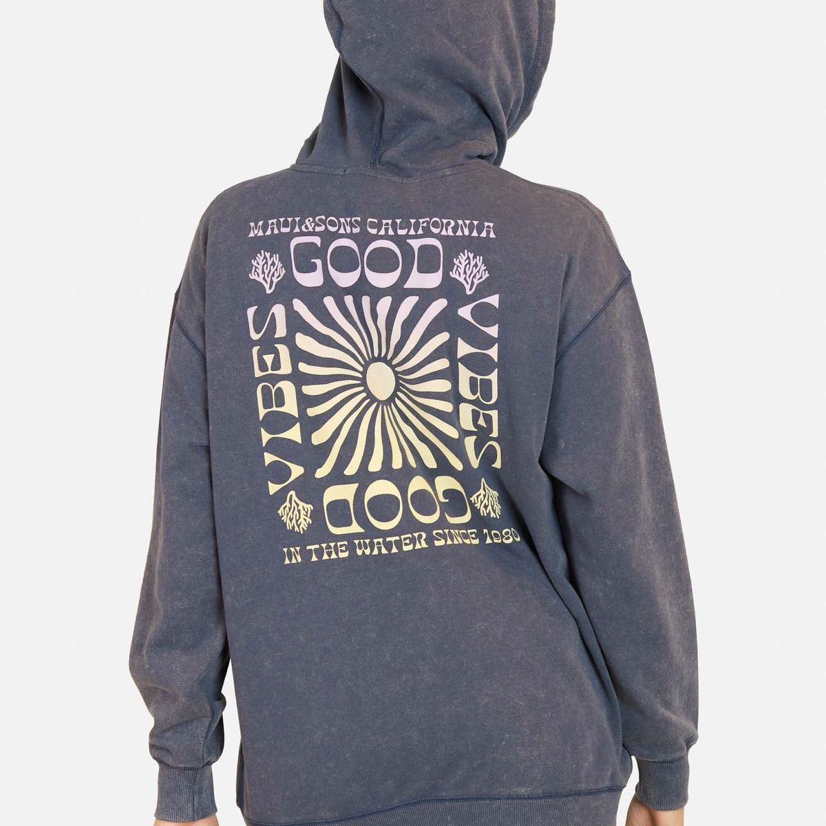 MAUI AND SONS - Poleron FZ Life Celeste Mujer Maui And Sons