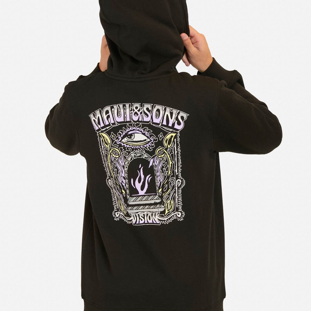 MAUI AND SONS - Poleron FZ Ride Negro Infantil Maui And Sons