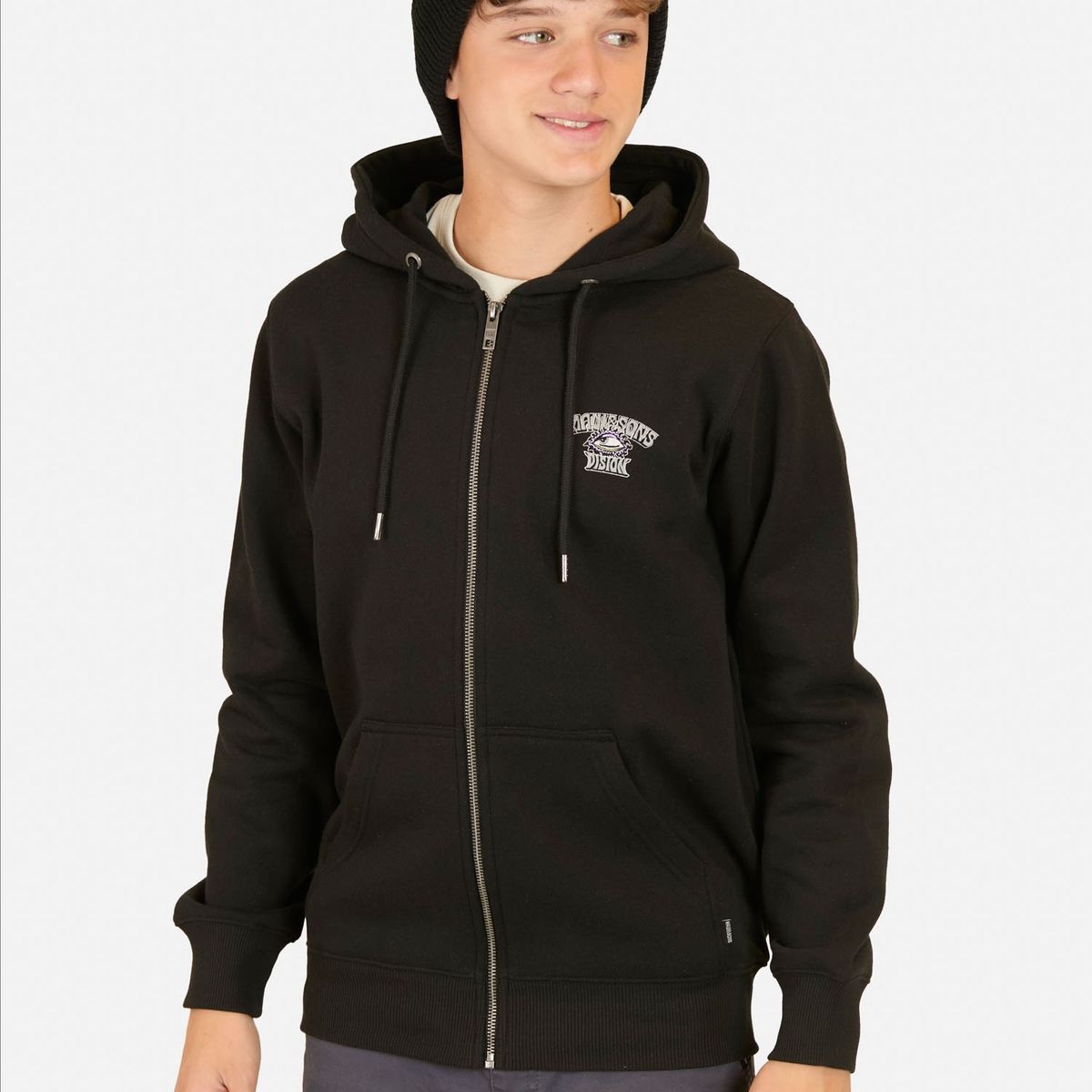 MAUI AND SONS - Poleron FZ Ride Negro Infantil Maui And Sons