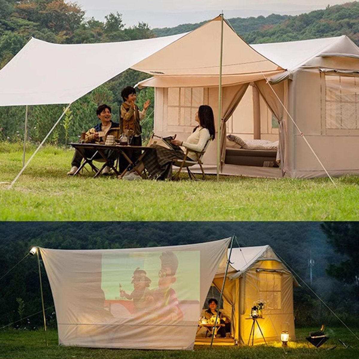 U BUY - Tienda Campaña Resistente Agua Compartimentos 5 Personas