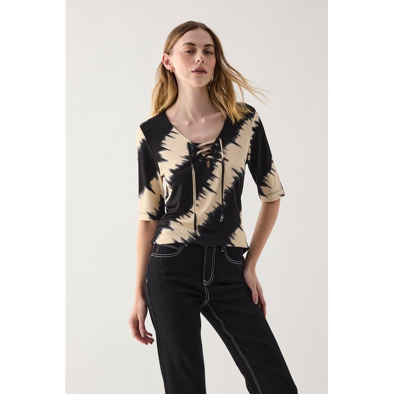 ASH - Polera Manga Corta Beige Mujer Ash