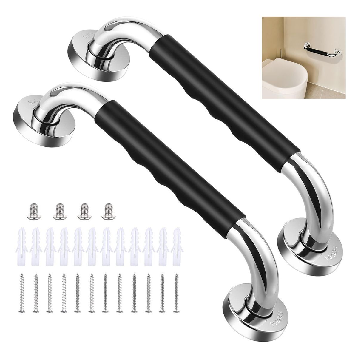 GENERICO - 2 Piezas Barra De Seguridad De Acero Inoxidable 30cm