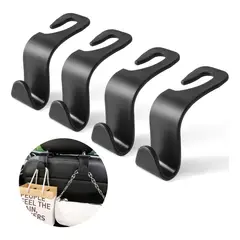 GENERICO - 4 Ganchos Para Reposacabezas De Asiento De Automóvil Abs
