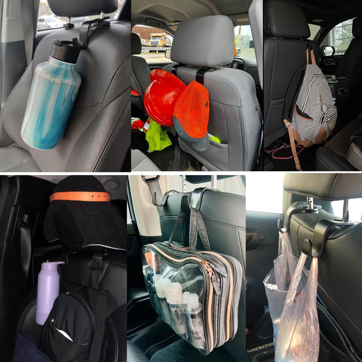 GENERICO - 4 Ganchos Para Reposacabezas De Asiento De Automóvil Abs
