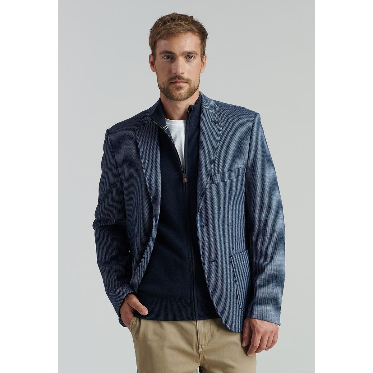 FEROUCH - Blazer Jackson Smart Casual Azul Ferouch