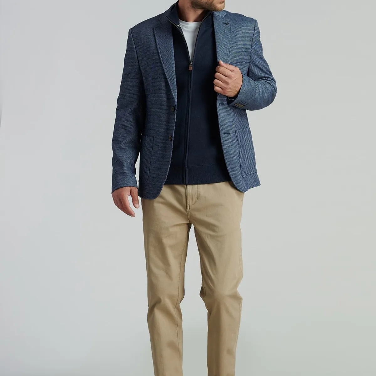 FEROUCH - Blazer Jackson Smart Casual Azul Ferouch