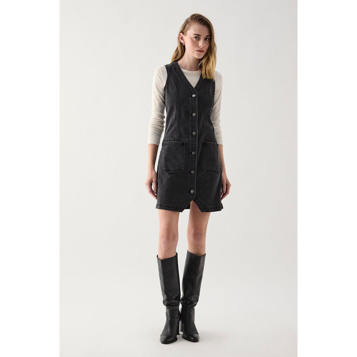 ASH - Vestido Corto Negro Mujer Ash