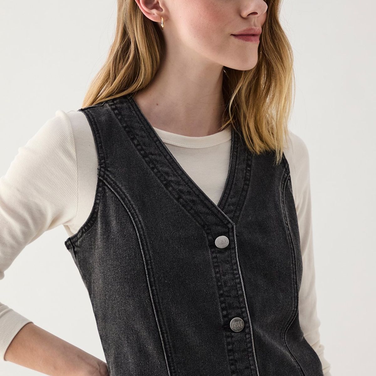 ASH - Vestido Corto Negro Mujer Ash