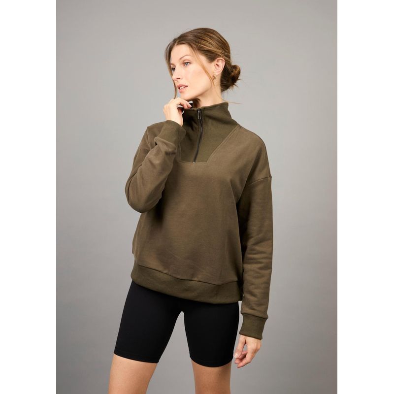 THEA - Poleron Half Zip Nott Verde Musgo