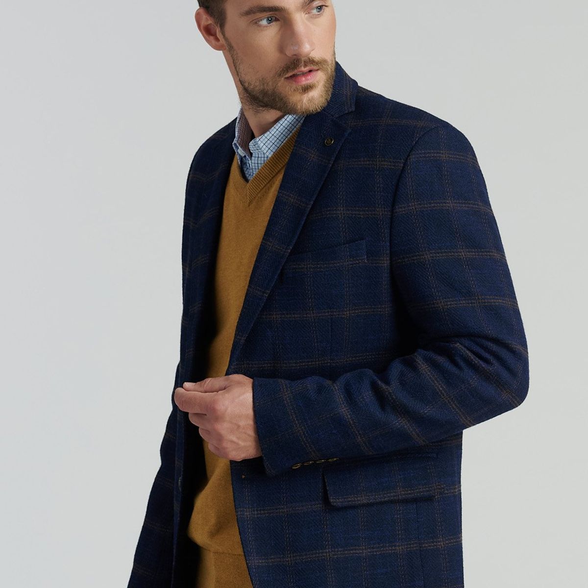FEROUCH - Blazer Boise Smart Casual Azul Ferouch