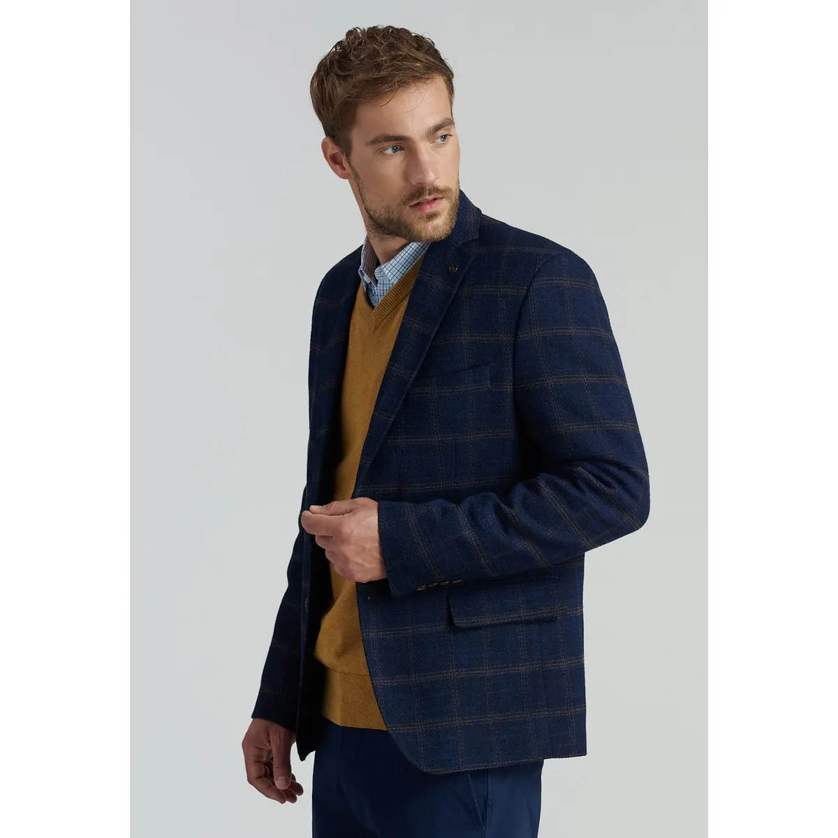 FEROUCH - Blazer Boise Smart Casual Azul Ferouch