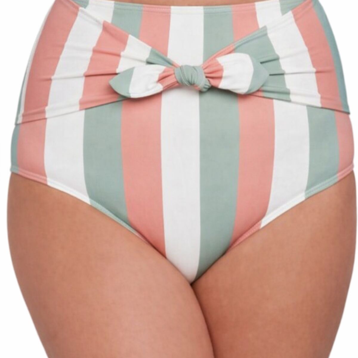 GLORIAHOON - Calzon Bottom De Baño Talle Alto Control Rayas Gloriahoon
