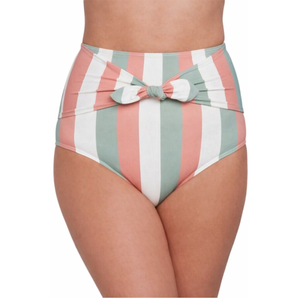 GLORIAHOON - Calzon Bottom De Baño Talle Alto Control Rayas Gloriahoon