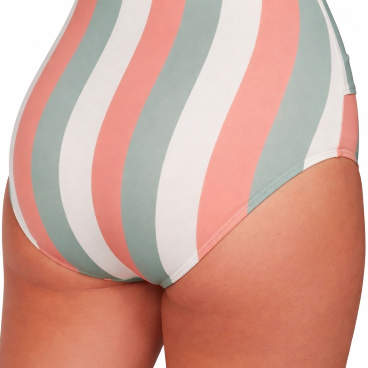 GLORIAHOON - Calzon Bottom De Baño Talle Alto Control Rayas Gloriahoon