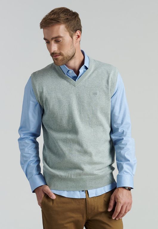 Sweater Smart Casual Sleeve Business Gris Gris S