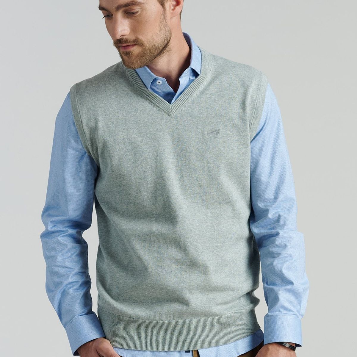 FEROUCH - Sweater Smart Casual Sleeve Business Gris Ferouch