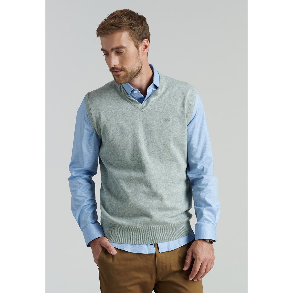 FEROUCH - Sweater Smart Casual Sleeve Business Gris Ferouch