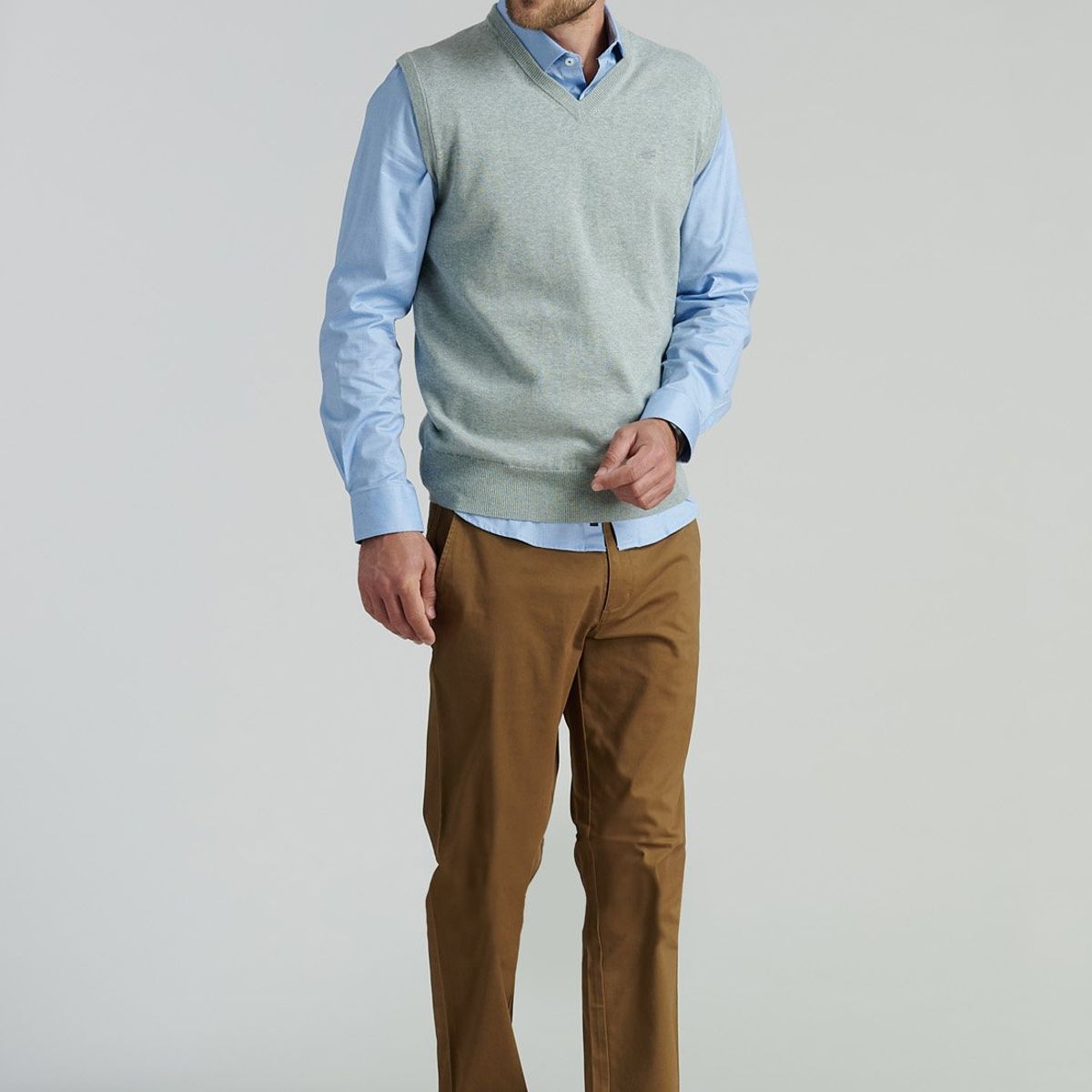 FEROUCH - Sweater Smart Casual Sleeve Business Gris Ferouch