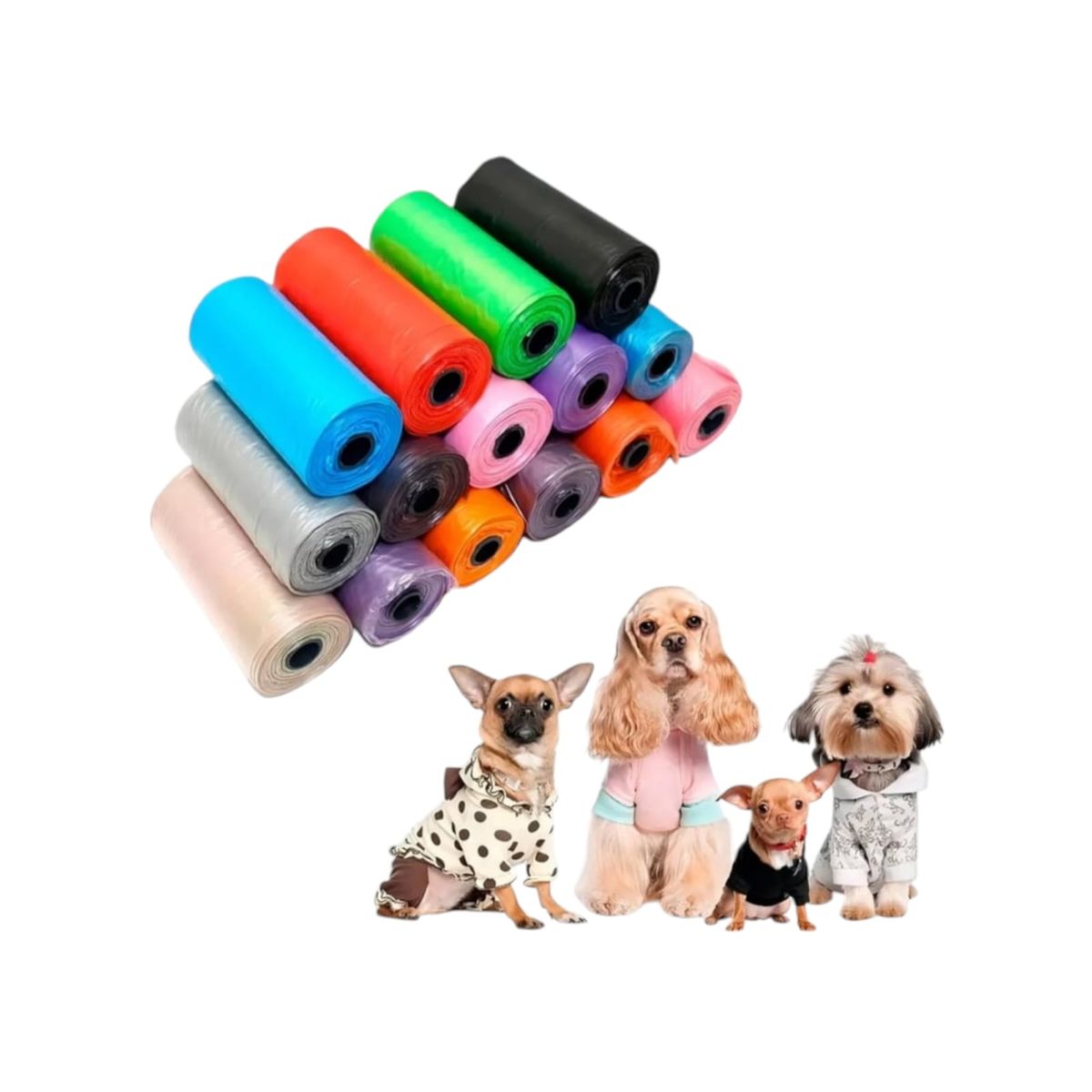 GENERICO - 300 Bolsas Plásticas Para Excrementos Mascotas Perros Gatos