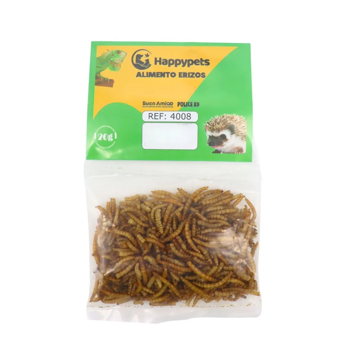 GENERICO - Tenebrio Deshidratado Alimento Para Erizo Tortuga Hamter 20g