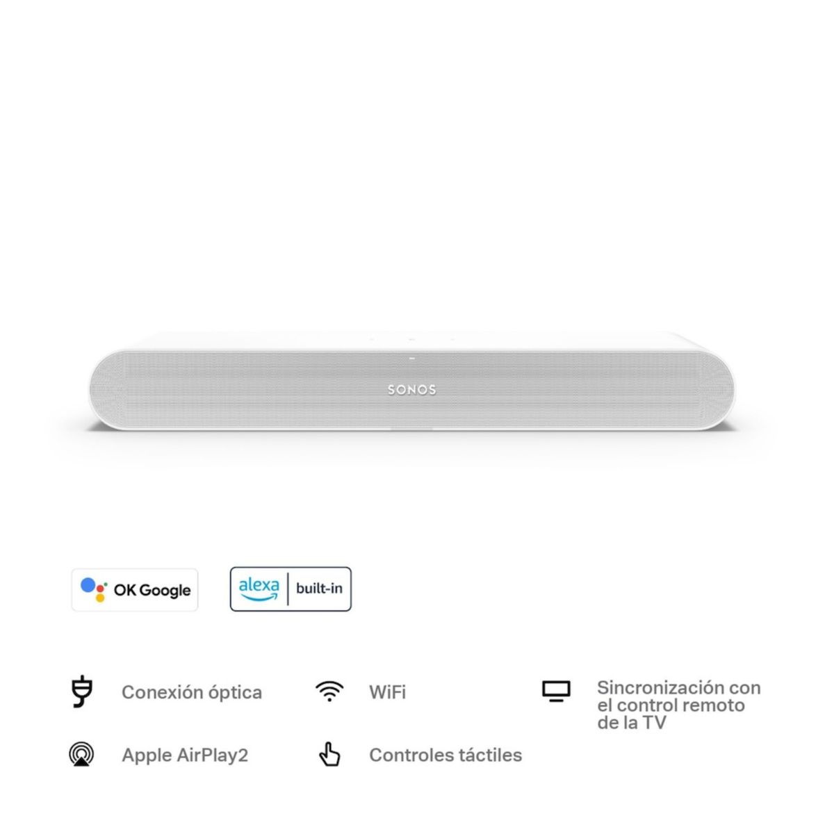 SONOS - Soundbar Wifi Sonos Ray Blanco