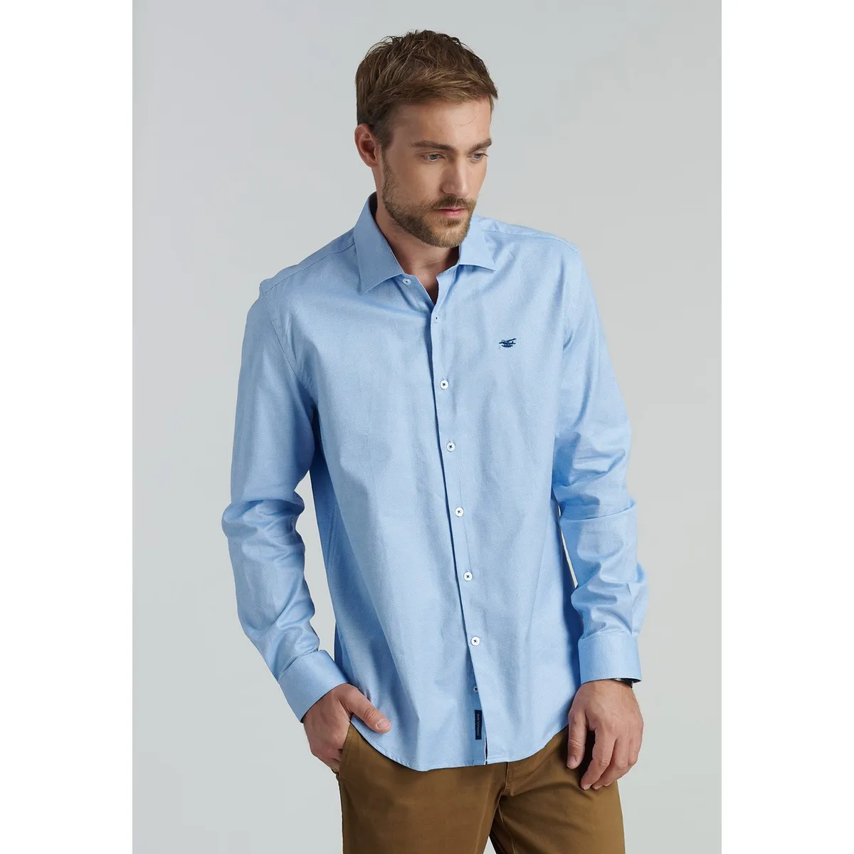 FEROUCH - Camisa Arizona Smart Casual Celeste Ferouch